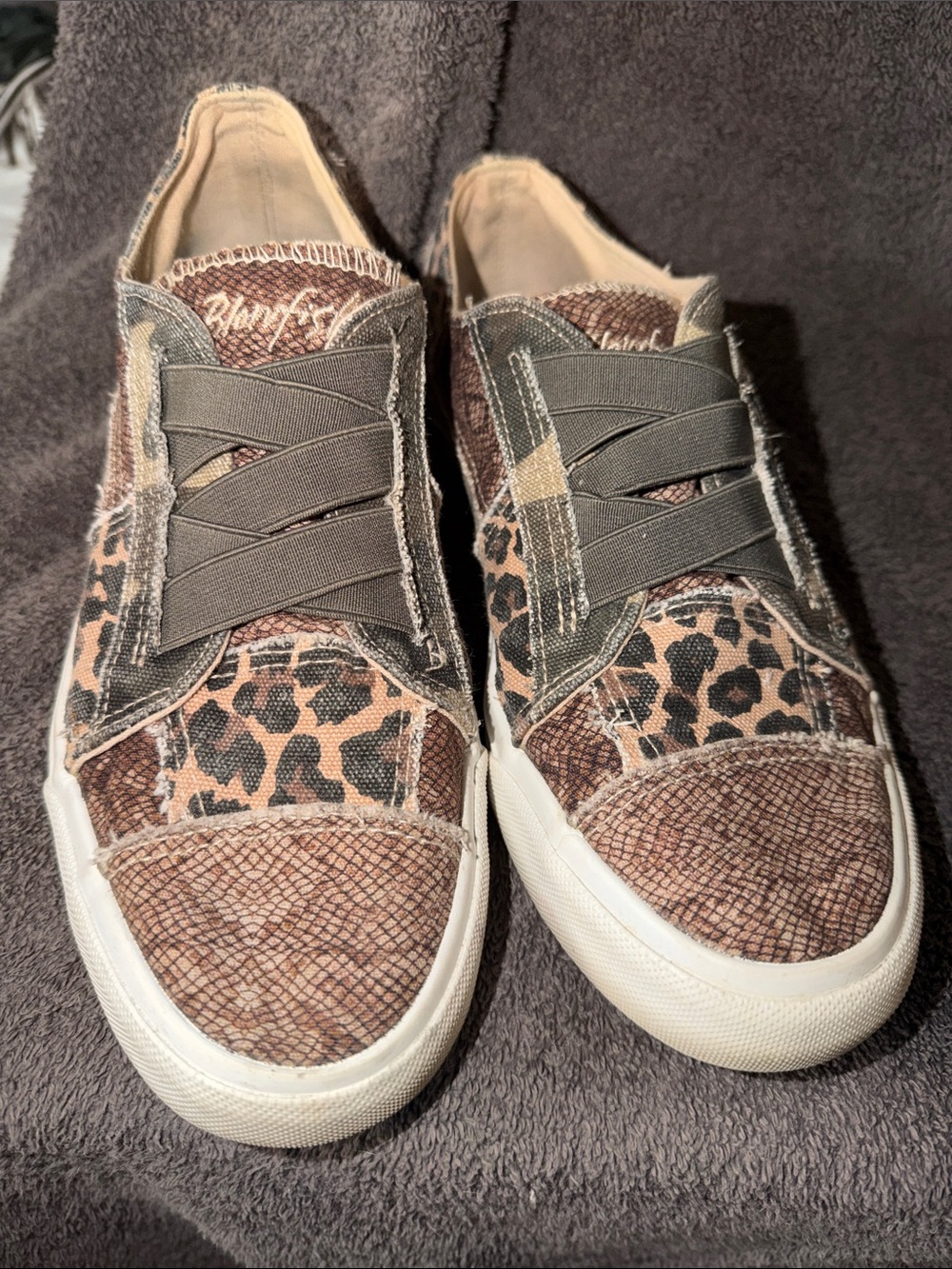Blowfish Leopard Print Slip-On Women’s Sneakers in Brown